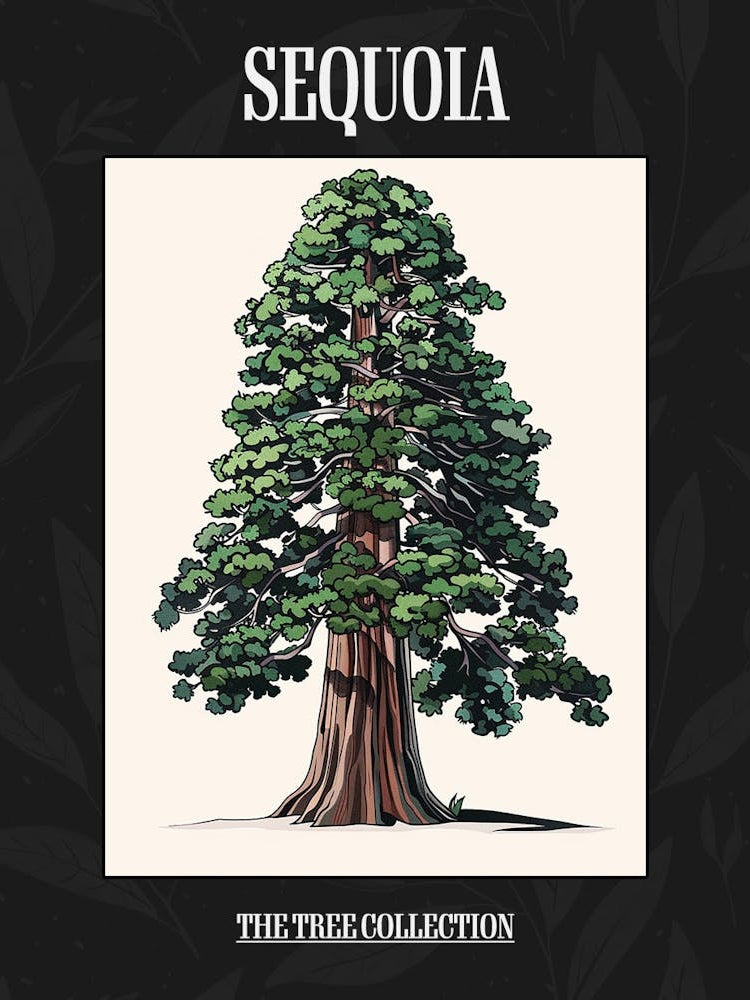 Sequoia Tree Pixel Illustration 2 Poster