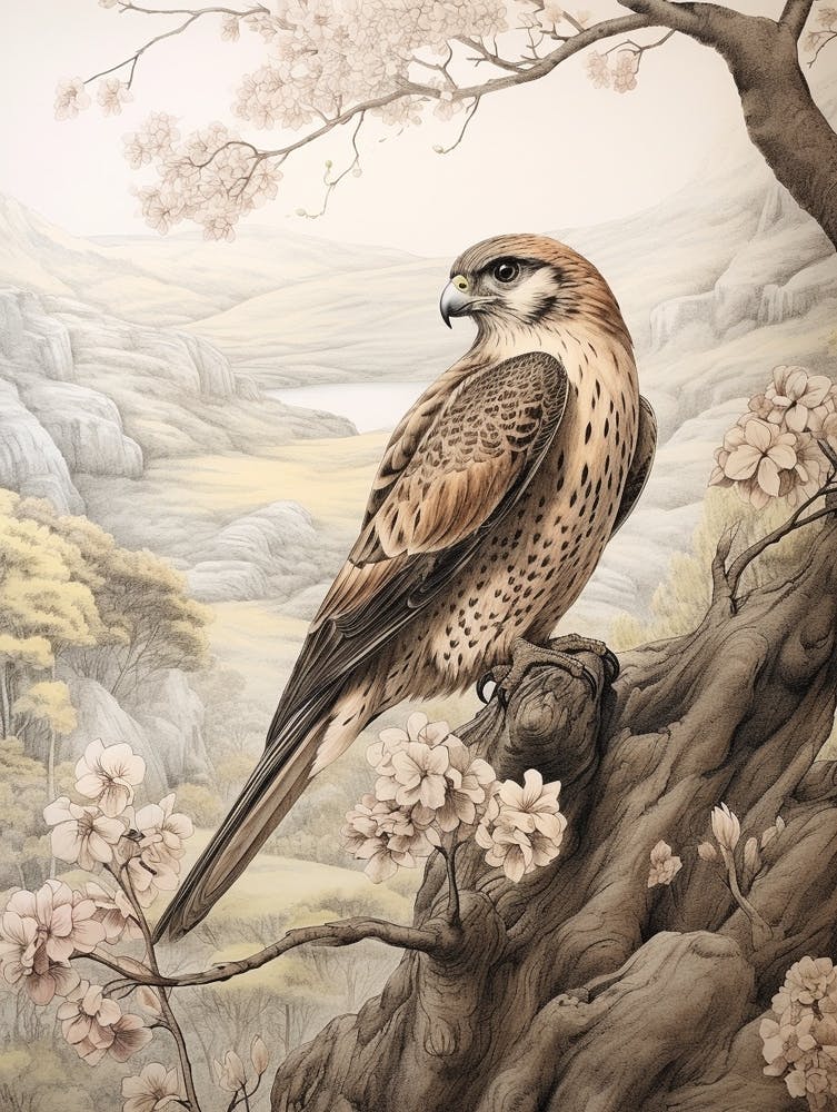 Märchenbuch-Tier Aquarell-Falke 3