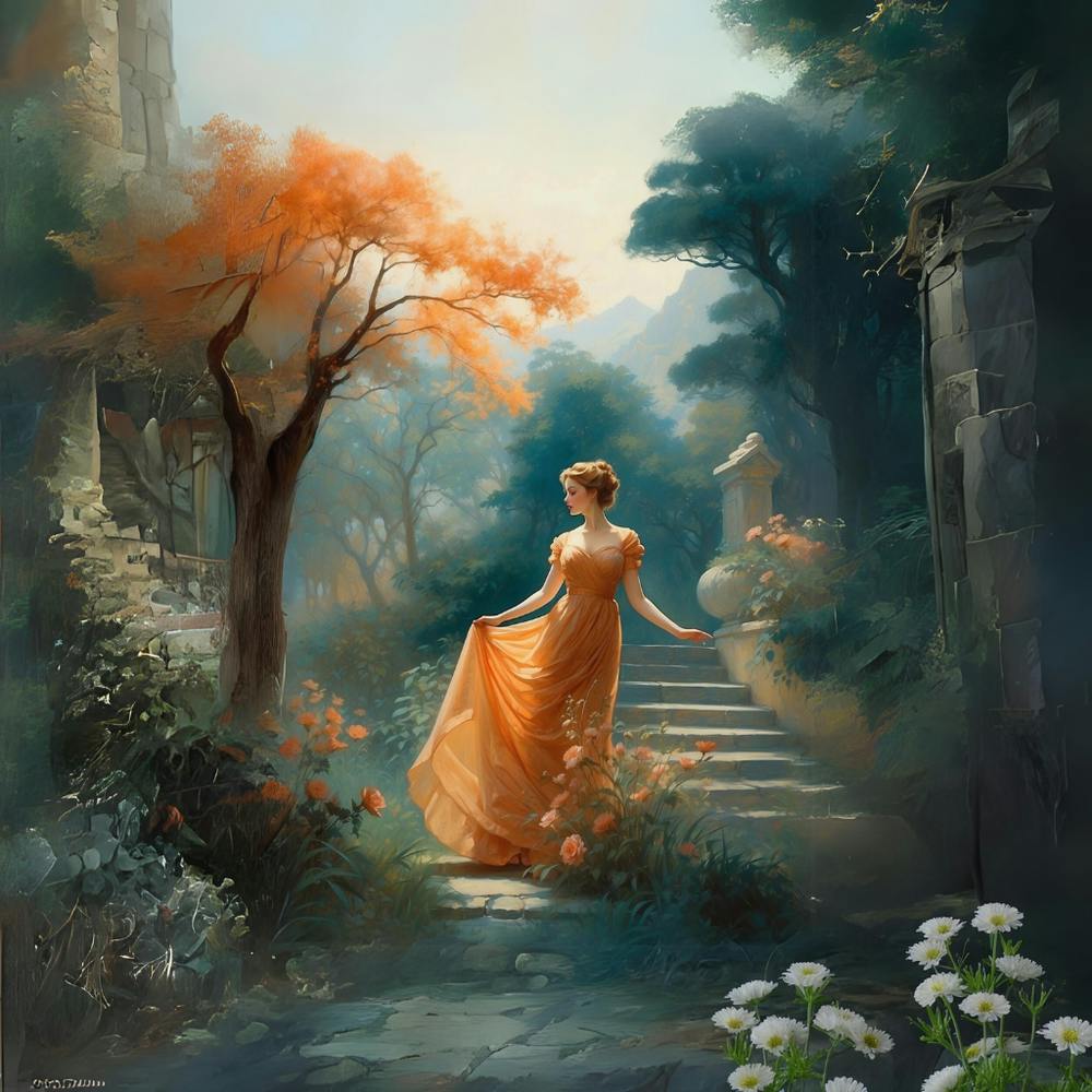 Lady In An Orange Dress