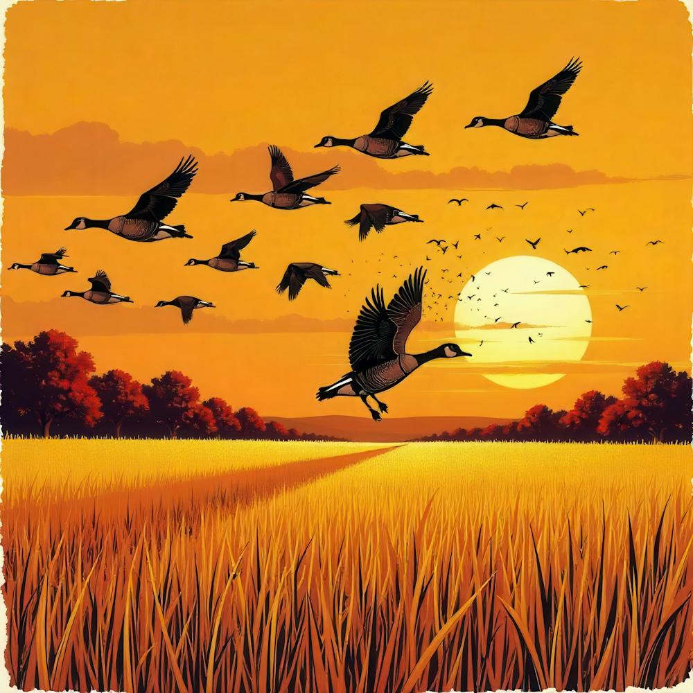 Gänse im Flug
