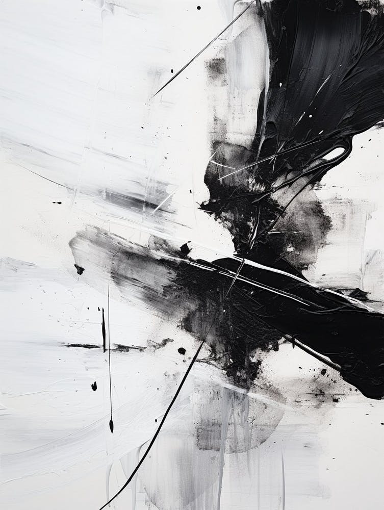 Rêverie Intemporelle Abstraite Noir Et Blanc 10