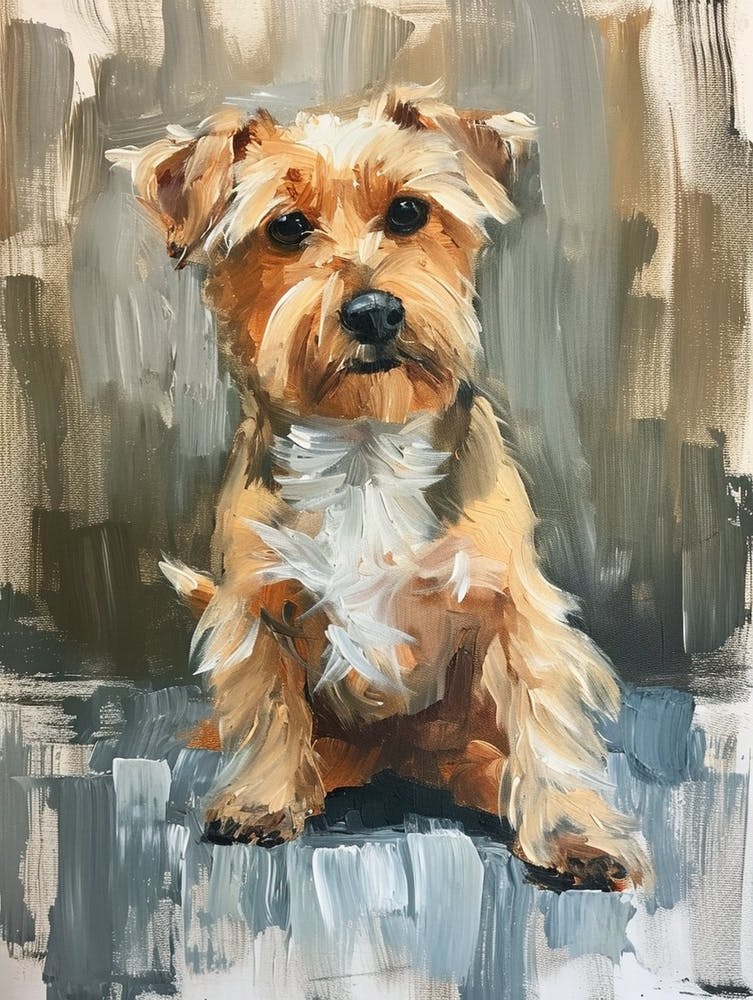 Dandie Dinmont Terrier Acrylic Painting 2