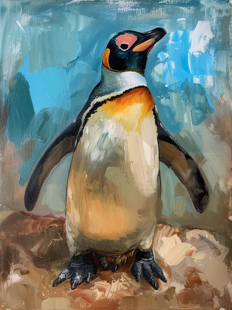 Galapagos Penguin Fernandina Island Colour Block Painting 3