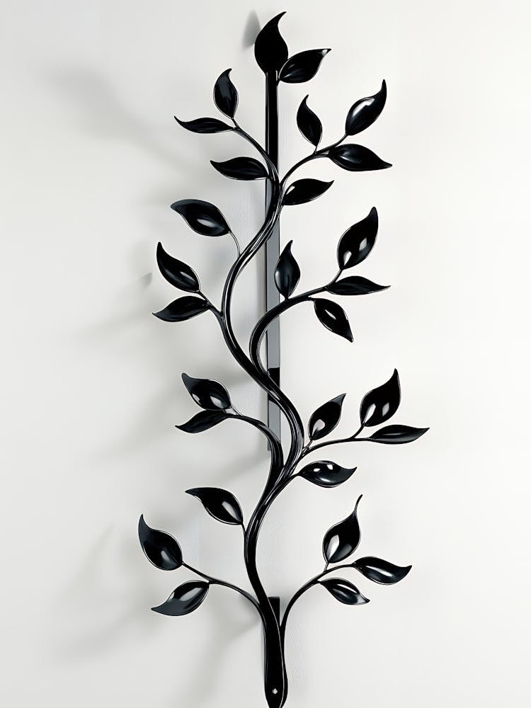 Black Leaf Wall Art