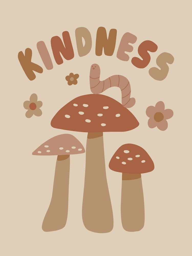 Kindness Worm Boho Cottagecore Nursery Kids Room