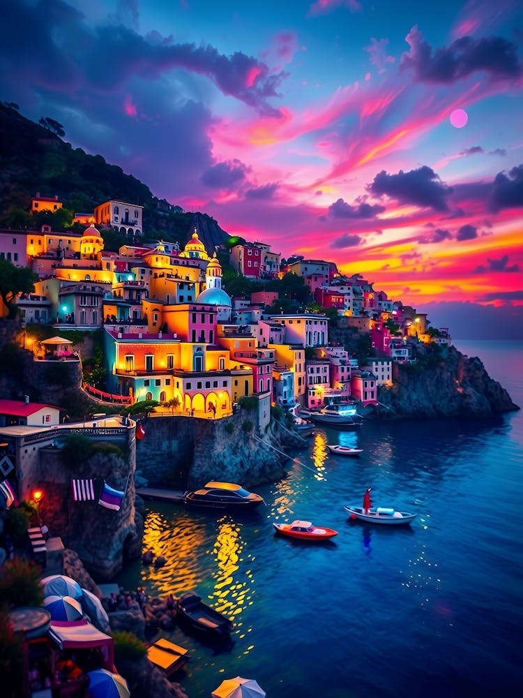 Sunset In Cinque Terre