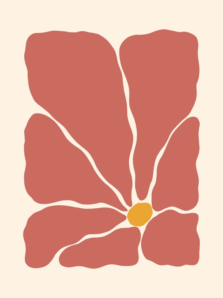 Abstract Flower 02 - Maroon