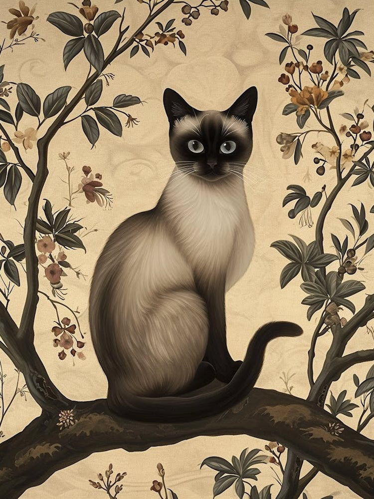 Siamese Cat Japanese Illustration 2