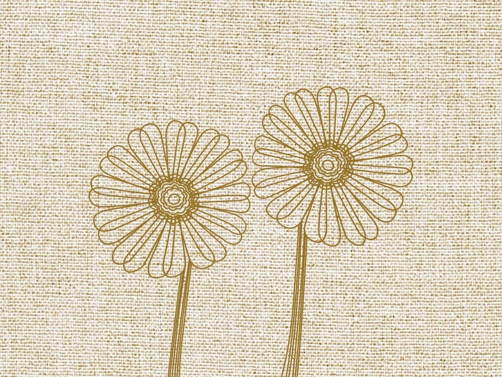 Linen Daisies Line Art April