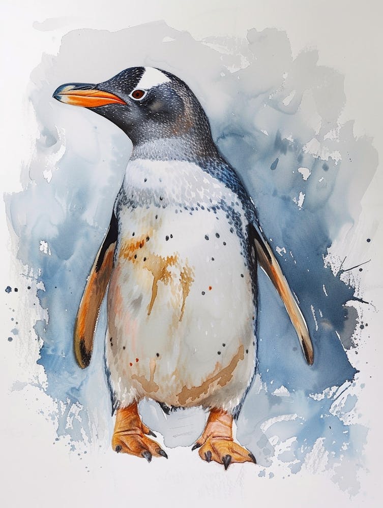 Humboldtpinguin Grytviken Aquarellmalerei 4
