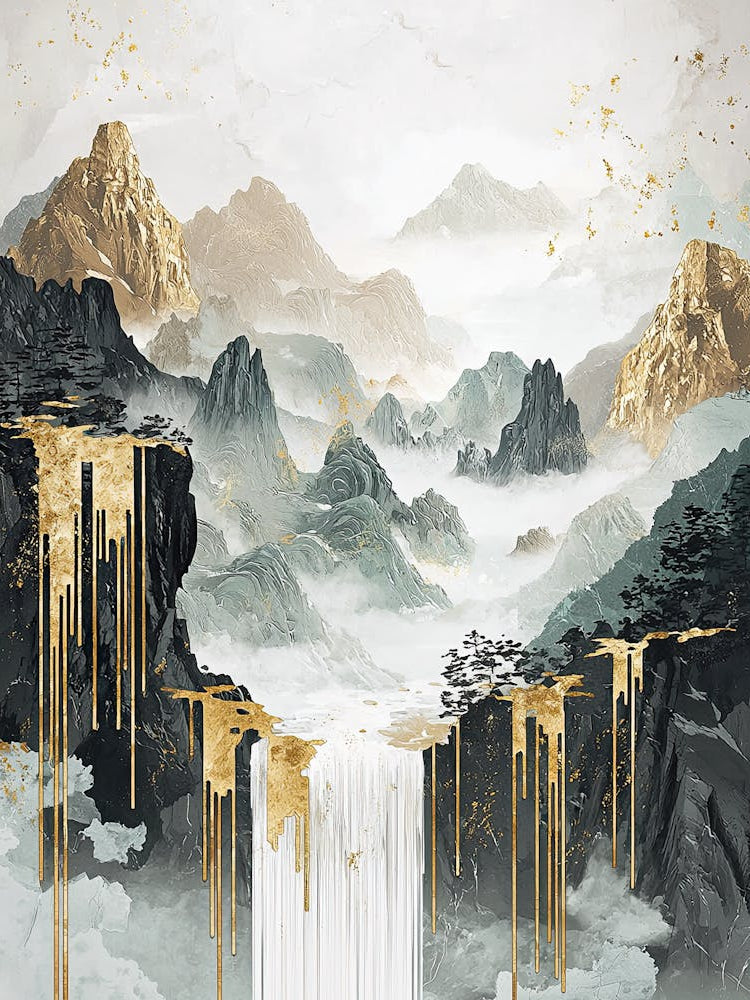 Fuji Dripping Gold Timeless Abstraction