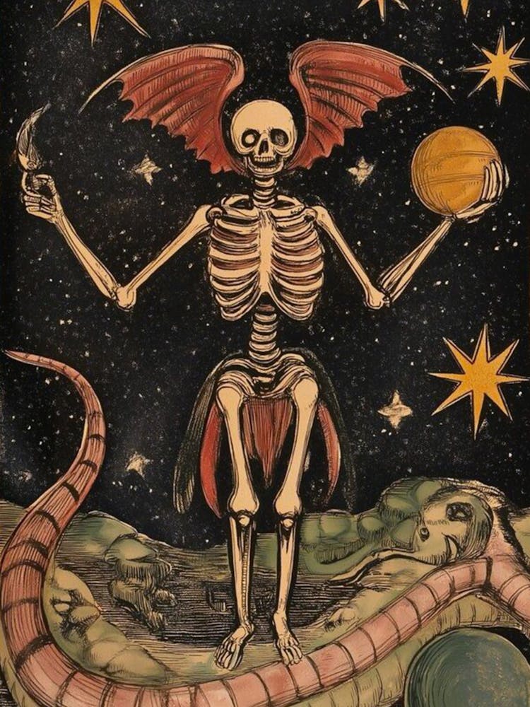 Medieval Death Card Illustration (Rare)
