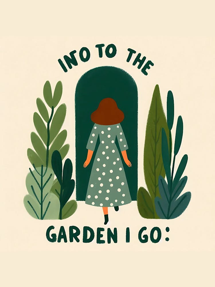 Into The Garden I Go - brown brunette hair woman