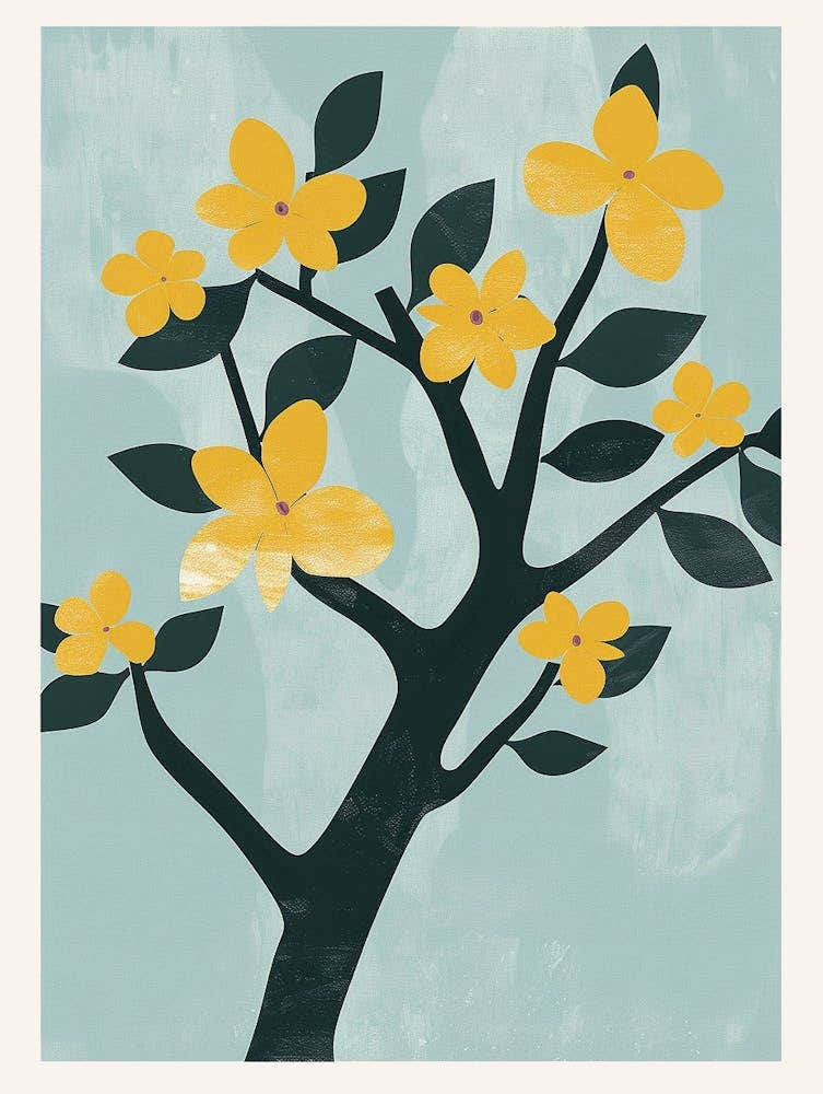 Paulownia Tree Illustration Flat 3