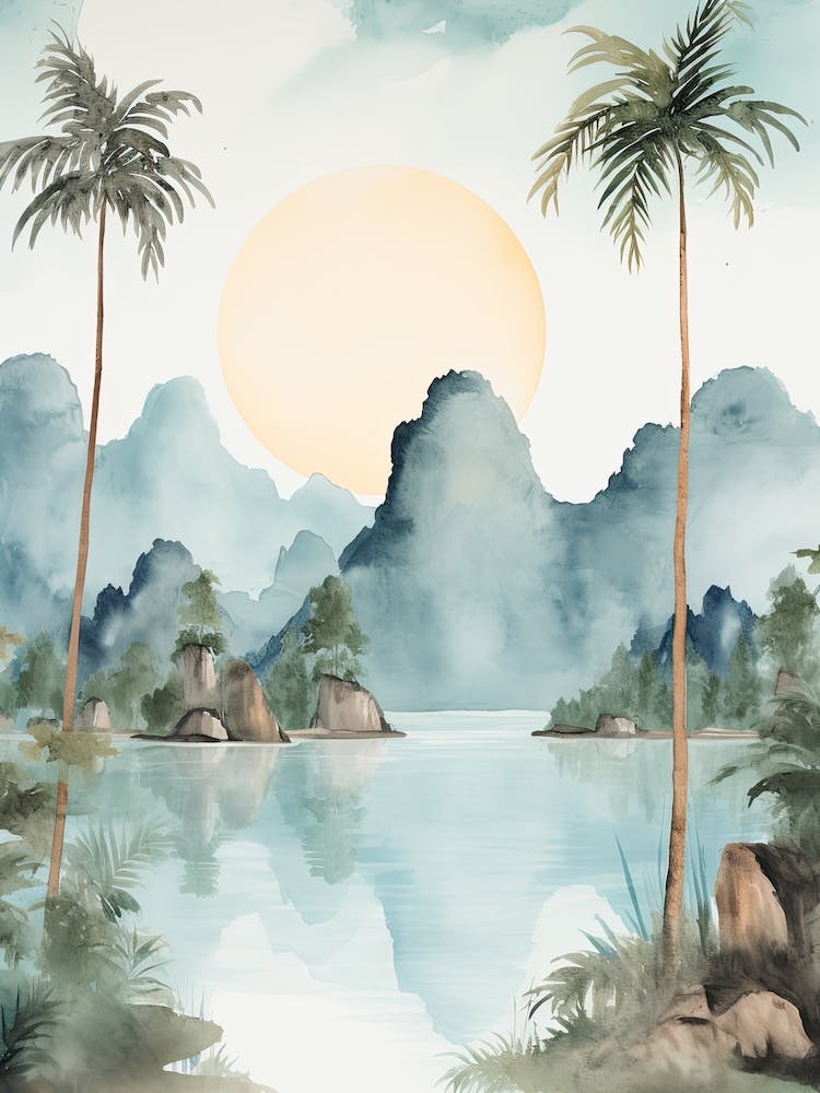 Watercolour Of Khao Sok National Park   Thailand 0