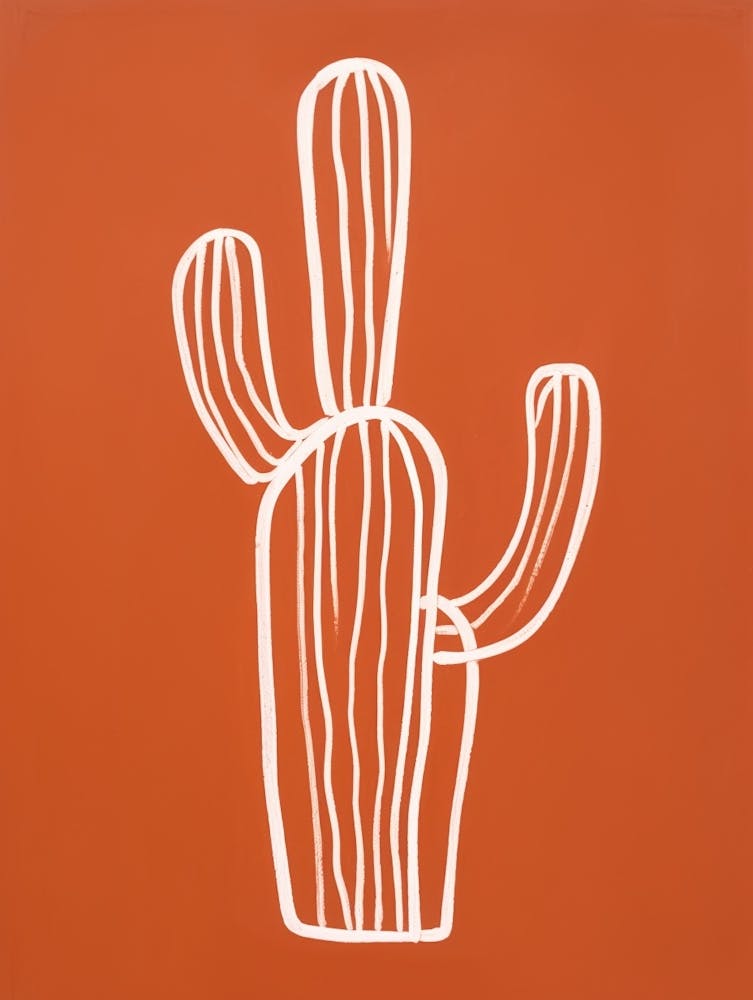 Cactus Line Drawing Opuntia Fragilis 1