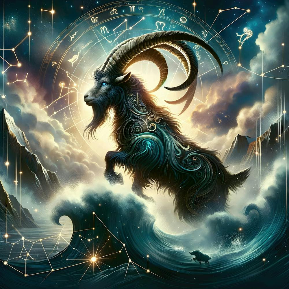 Capricorn's Enchantment: A Surreal Astrological Odyssey