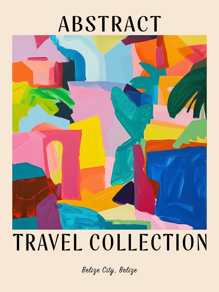 Abstract Travel Collection Poster Belize City Belize 6