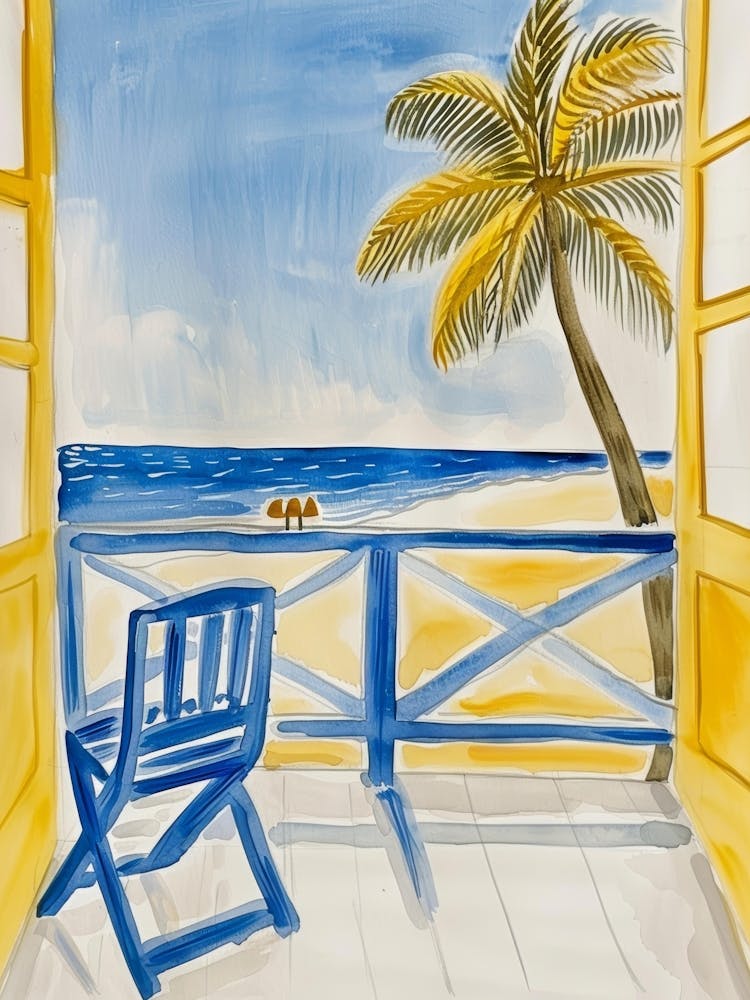 Blue Chair On The Beach