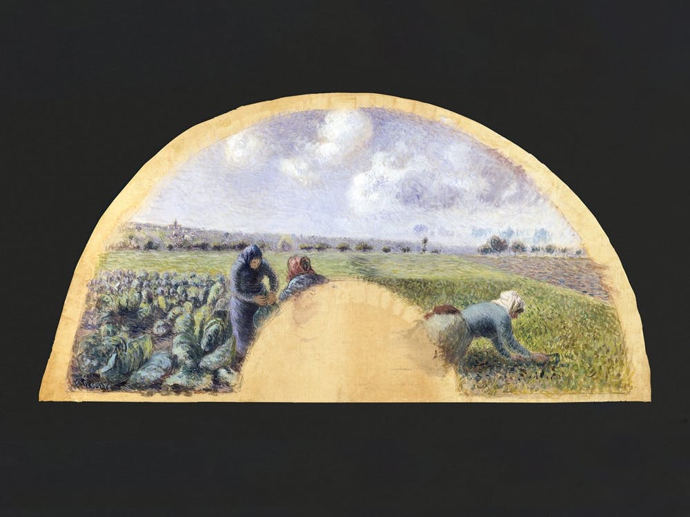Fächerhalterung The Cabbage Gatherers (ca. 1878–79), Camille Pissarro