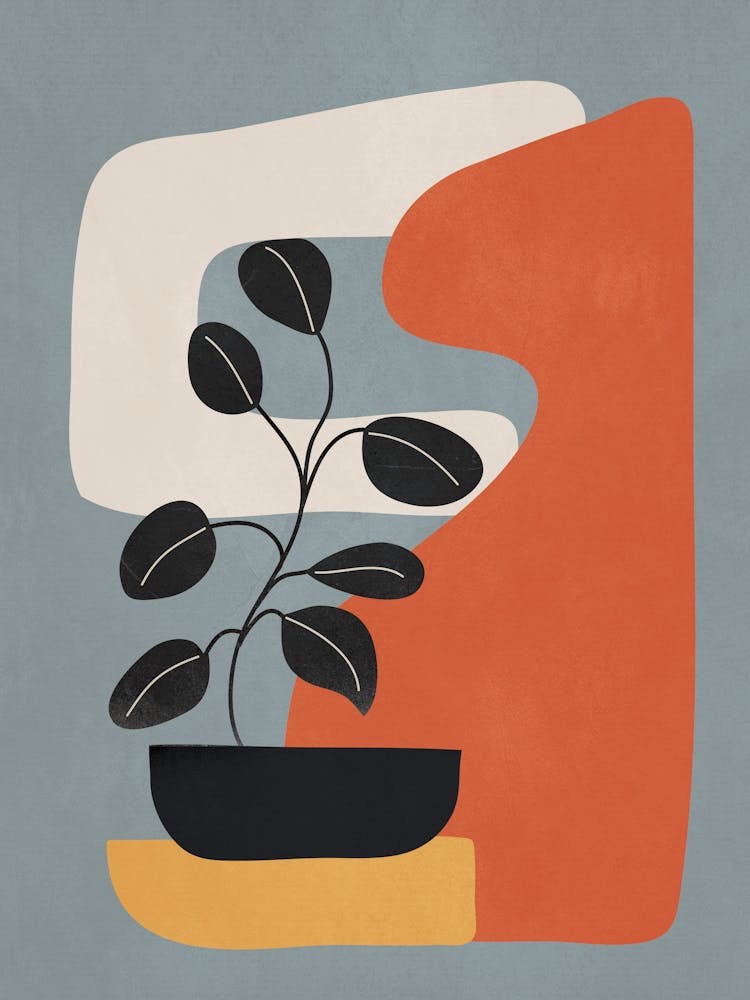 Modern Abstract Minimal Shapes Branches Art 1