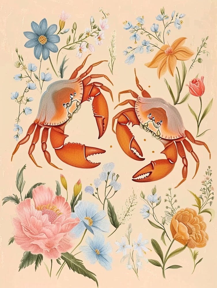 Folksy Floral Animal Drawing Cab 2