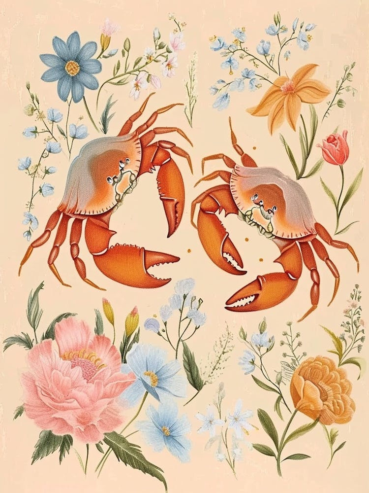 Folksy Floral Animal Drawing Cab 2