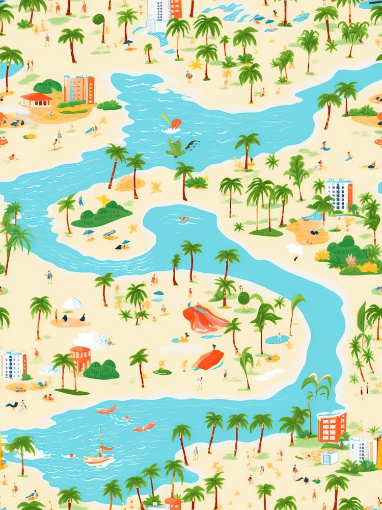 Miami Beach, Florida, California, Inspired Travel Pattern 1