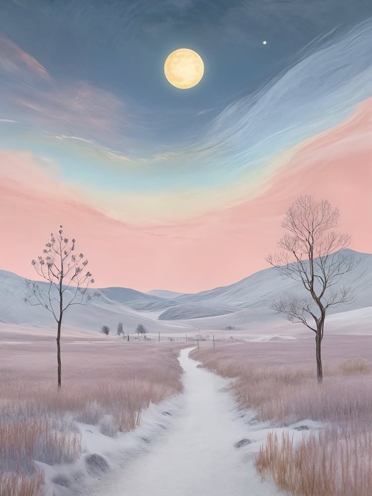 Winter Moon In Soft Hues