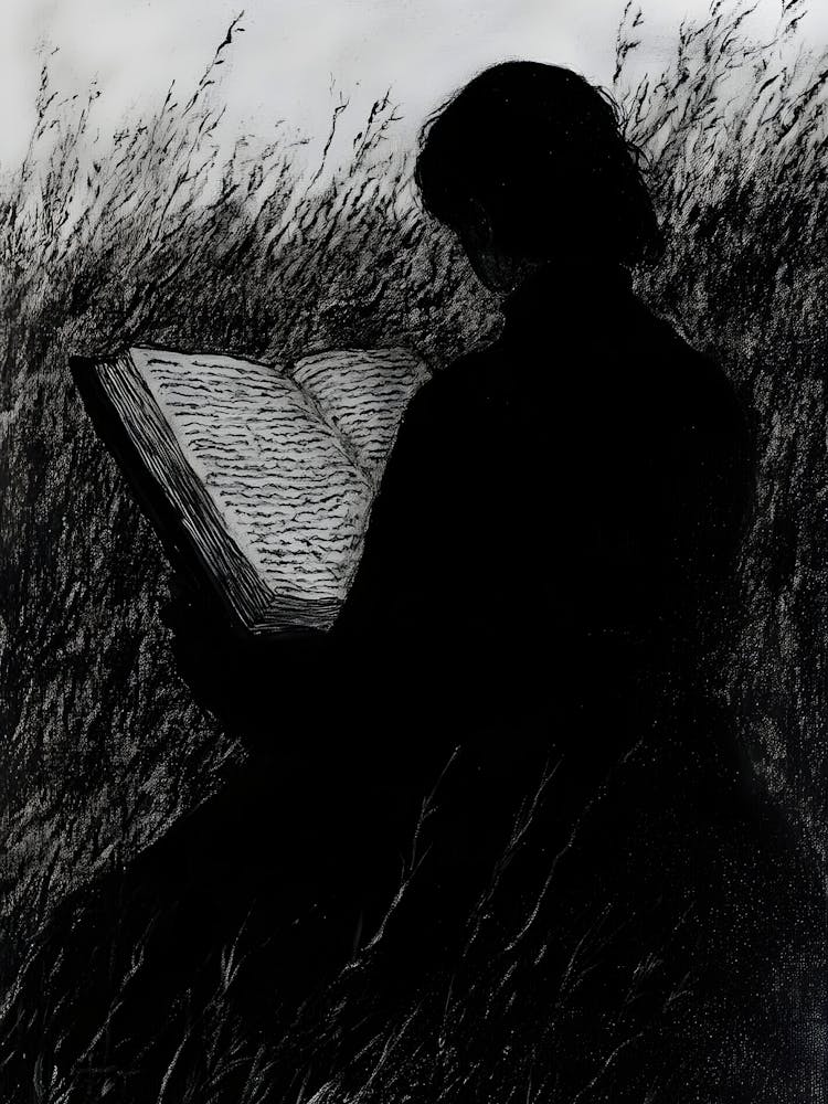 Dark Gothic Woman Reading A Book