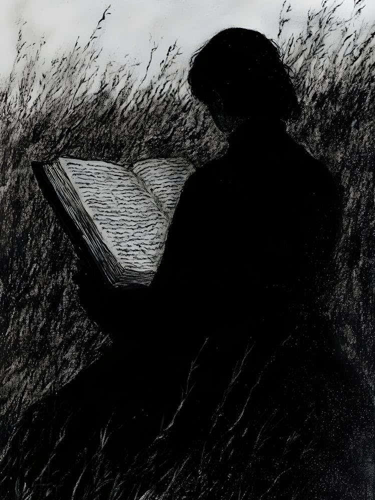 Dark Gothic Woman Reading A Book