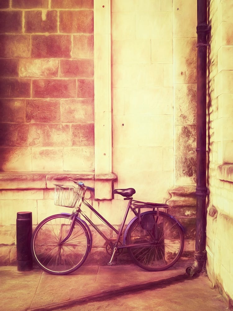 Bicycle And Stone Wall Stamford