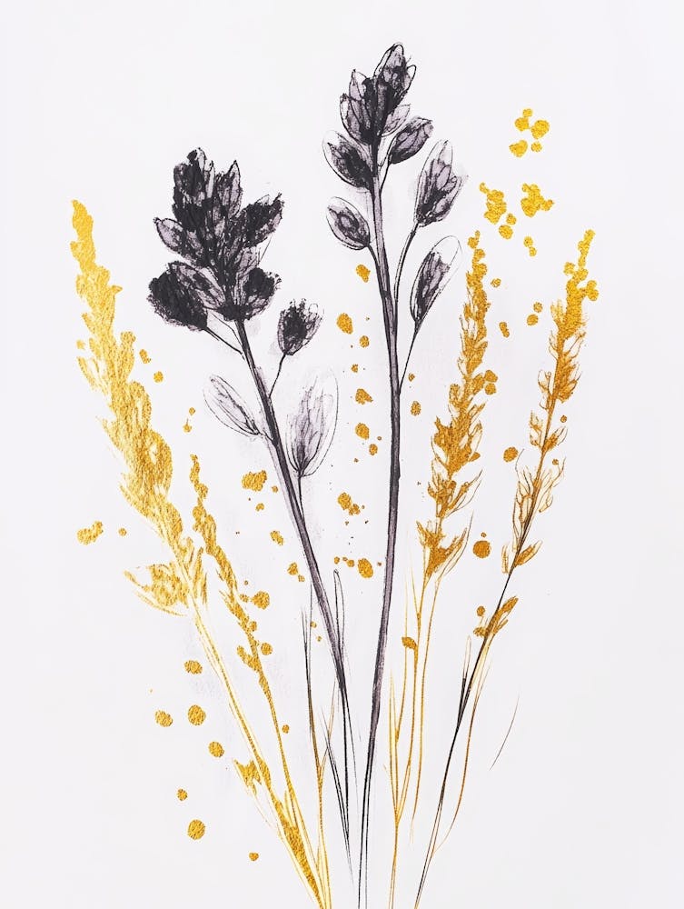 Gold And Black Flowers 3
