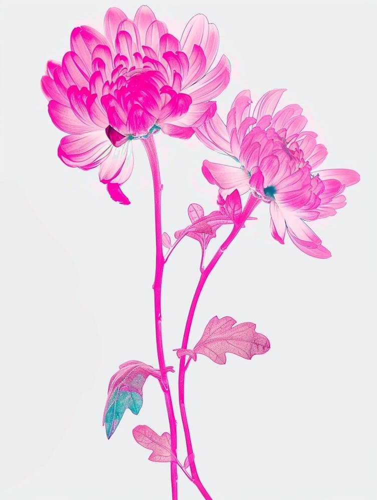 Hot Pink Chrysanthemum 1