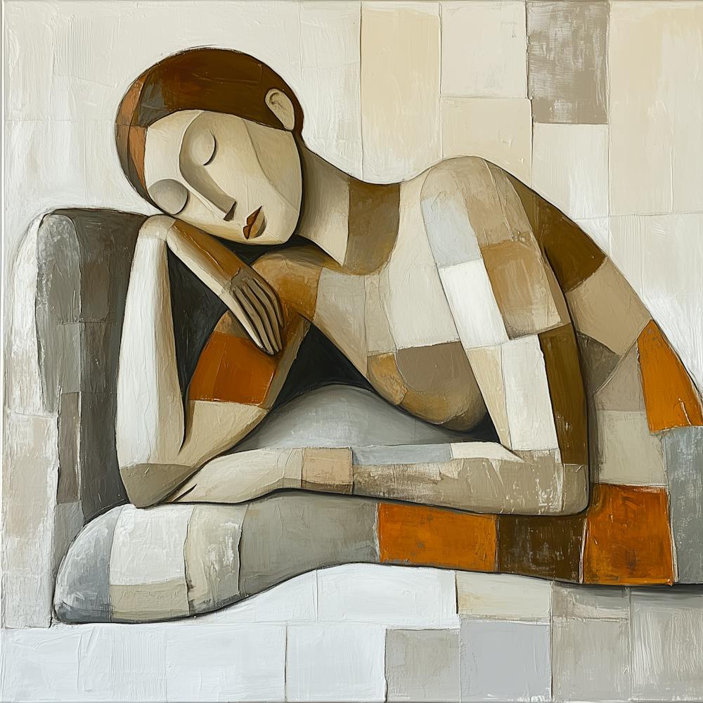 Abstract Woman Sleeping Contemporary