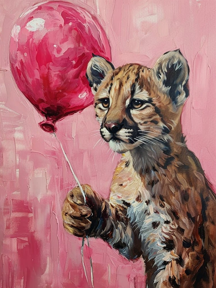 Cute Cougar 1 With Balloon