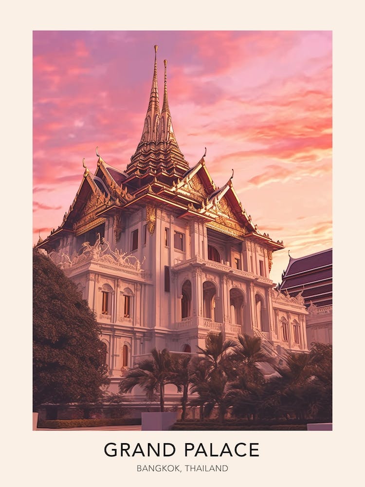 Grand Palace Bangkok Thailand Travel Poster