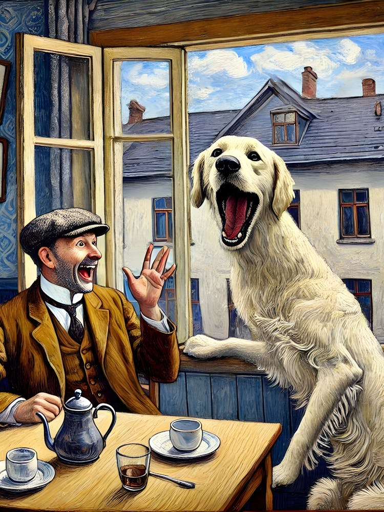 Golden Retriever’s Surprise Tea Party