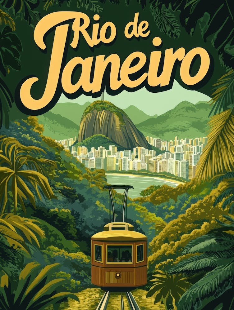 Aihrgdesign A Mid Century Modern Travel Poster For Rio De Janeiro 2