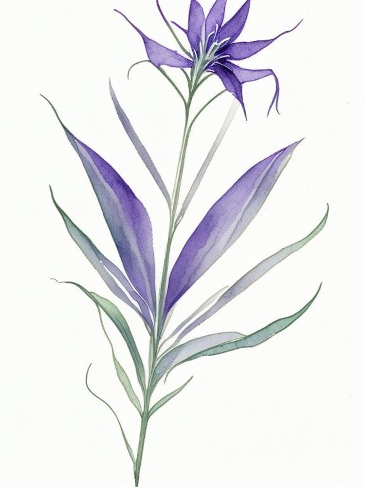 Spiderwort Leaf Minimalist Watercolour 1