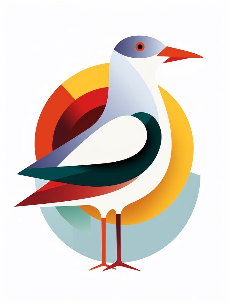 Colourful Geometric Bird Seagull 2