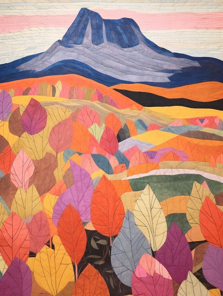 Mount Monadnock United States Colourful Mountain Illustration