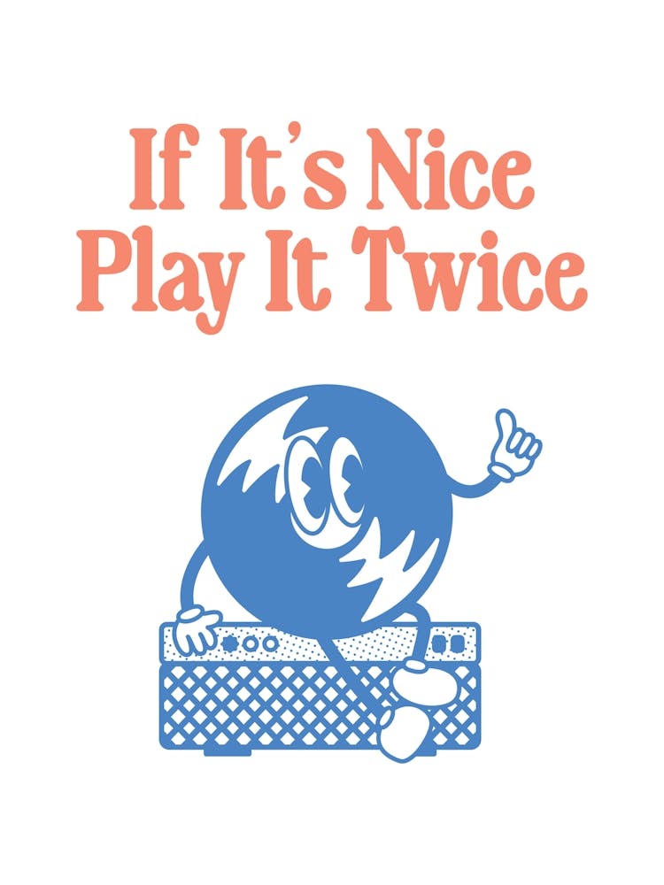 If It's Nice Play It Twice Poster, Printable Home Decor, Trendy Wall Art, Retro Groovy Print, Digital Download