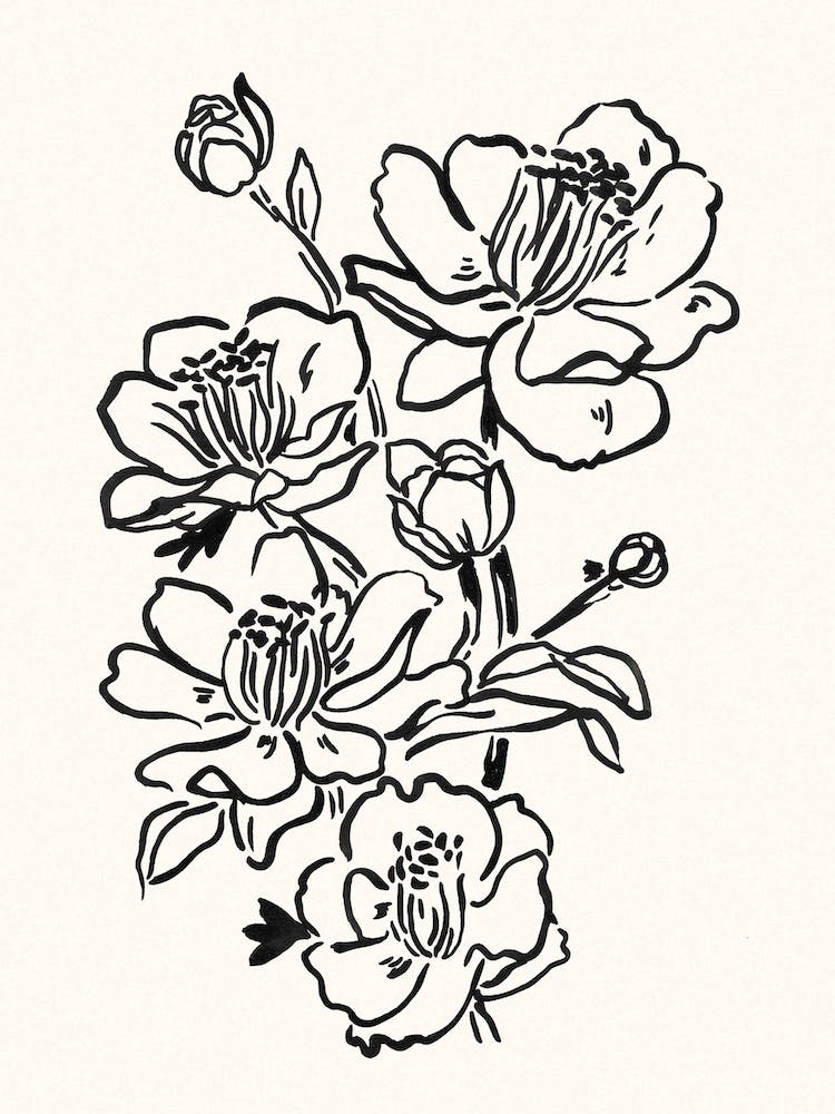 Vintage Black Flower Bouquet