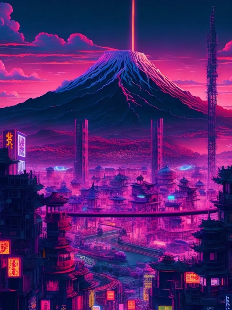 Japanese Mountain Nature Art