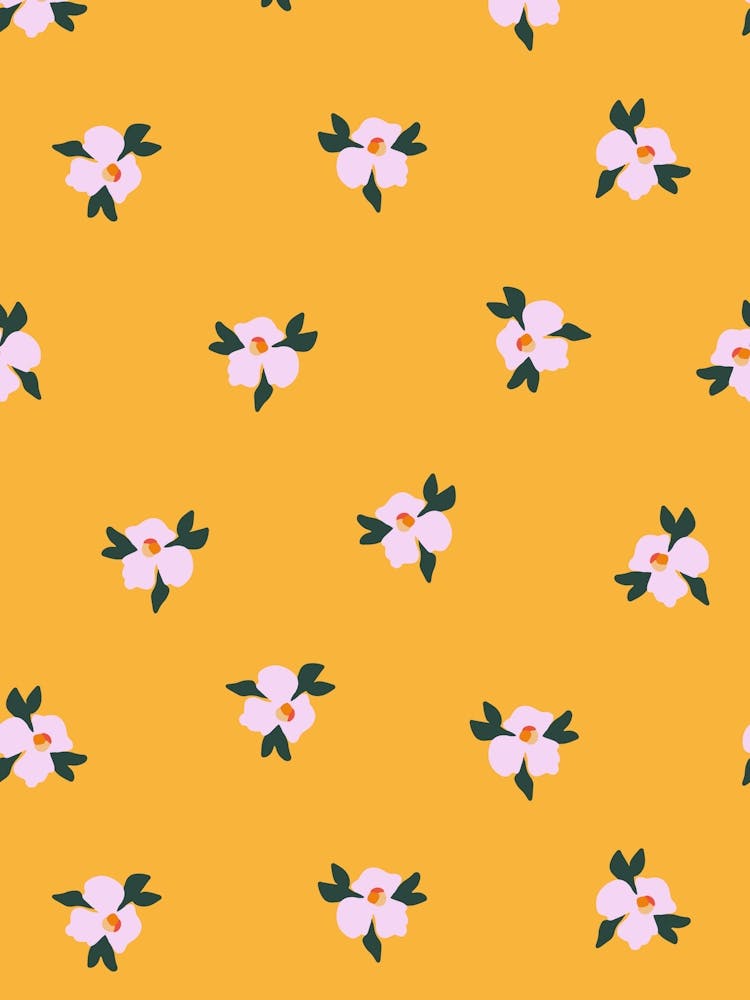 Little Blossom Floral Print - Pink and Yellow