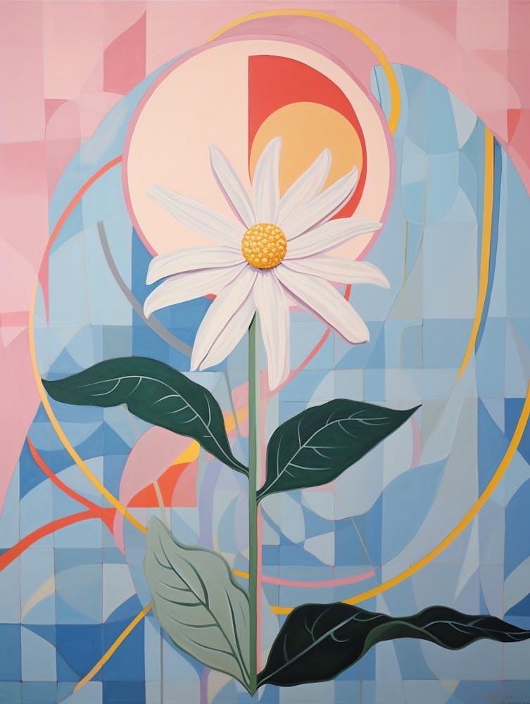 Daisy 5 Hilma Af Klint Inspired Pastel Flower Painting