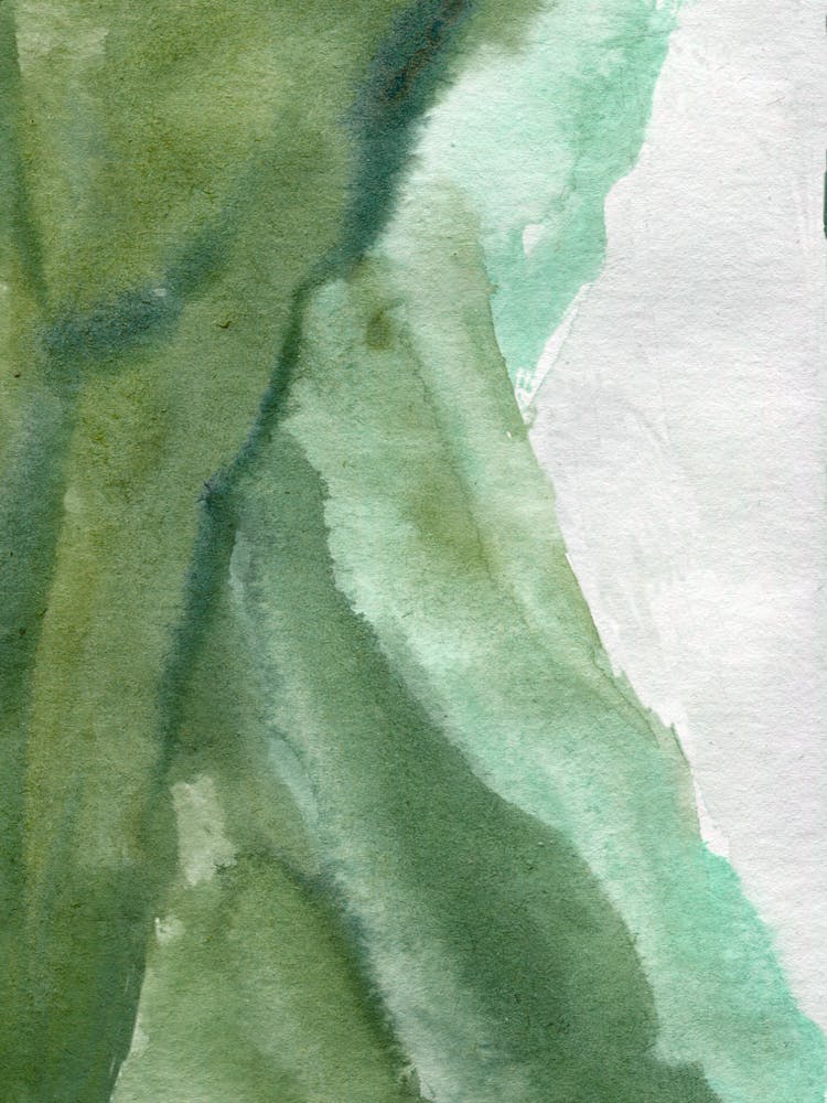 Green And White Watercolor Painting
