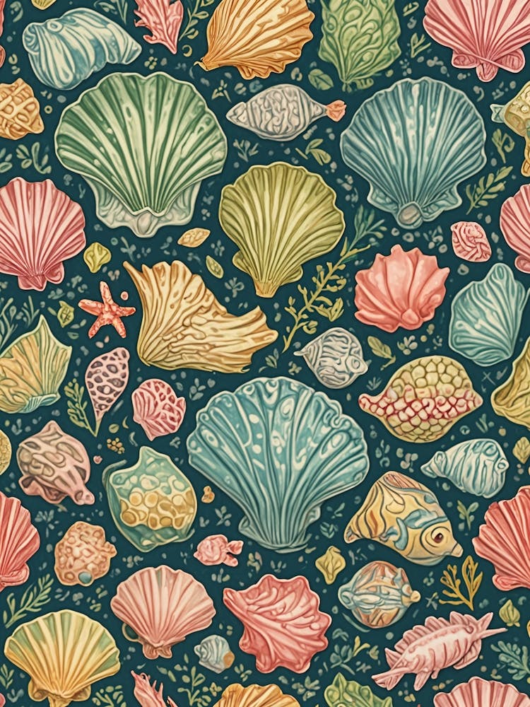 Rainbow Sea Shells Pattern