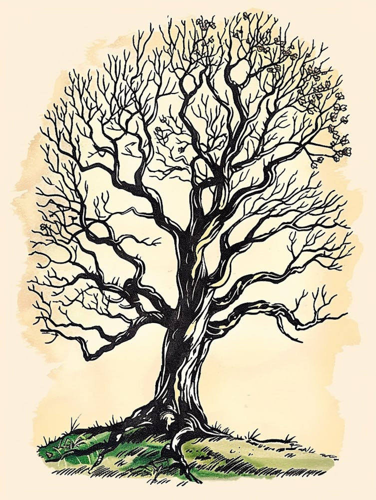 Ebony Tree Storybook Illustration 1